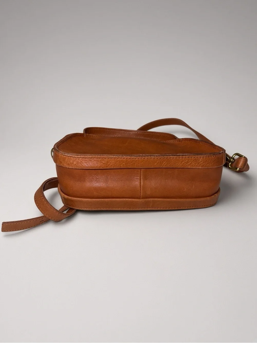 Madewell The Sydney Zip-Top Crossbody Bag Burnished Caramel 100% Cow Leather